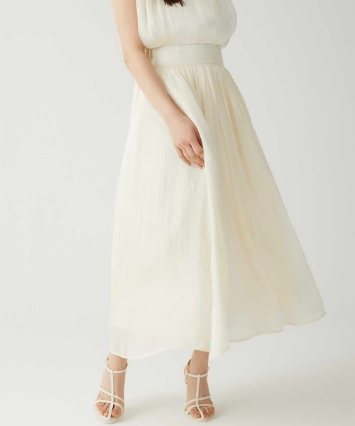 Luan(ルアン)の「【Luan】SHINY FLARE SKIRT/シャイニーフレアスカート(スカート・レディース・アイボリー/ブラウン・0/1)」の1枚目の写真