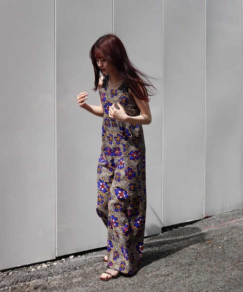 moyan ecri(モヤン エクリ)の「<moyan ecri>アフリカ生地使用/総柄ジャンプスーツAFRICA JUMP SUITS(サロペット/オーバーオール・レディース・イエロー系その他/オレンジ系その他/パープル系その他/レッド系その他/グリーン系その他・FREE)」の12枚目の写真