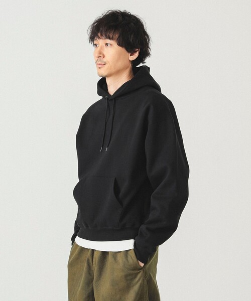 BEAMS（ビームス）の「ワイドショートフィット ウィンドストップ スウェットフーディー（パーカー・メンズ・アッシュグレー/ブラック・S/M/L/XL）」の7枚目の写真