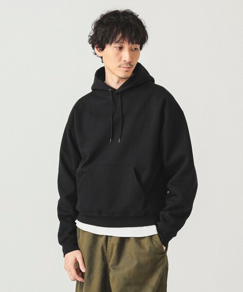 BEAMS（ビームス）の「ワイドショートフィット ウィンドストップ スウェットフーディー（パーカー・メンズ・アッシュグレー/ブラック・S/M/L/XL）」の8枚目の写真