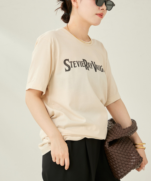 tシャツ BLUESCENTRIC / ブルースセントリック STEVE RAY VAUGHAN LOGO Tシャツ レディース Stevie Ray Vaughan Logo Ladies T Shirt - Relaxed Fit