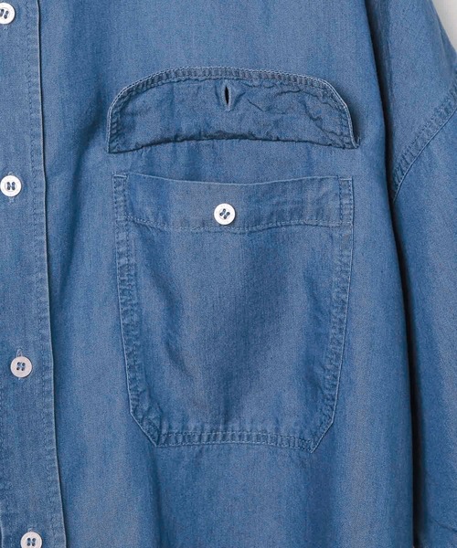 BAYFLOW（ベイフロー）の「ライトデニムシャツ（シャツ/ブラウス・レディース・ライトブルー/グレー・FREE）」の8枚目の写真