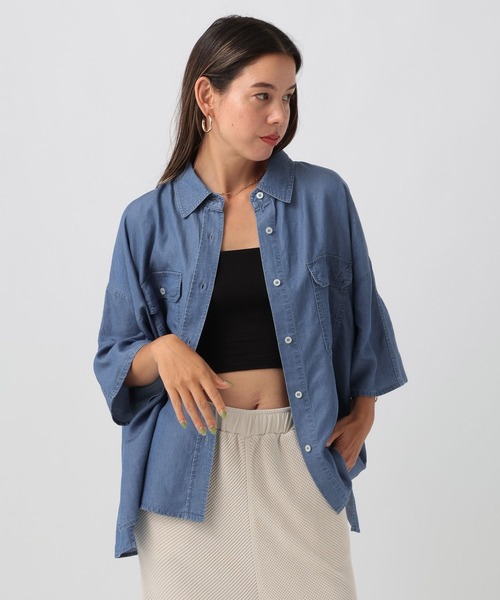 BAYFLOW（ベイフロー）の「ライトデニムシャツ（シャツ/ブラウス・レディース・ライトブルー/グレー・FREE）」の19枚目の写真