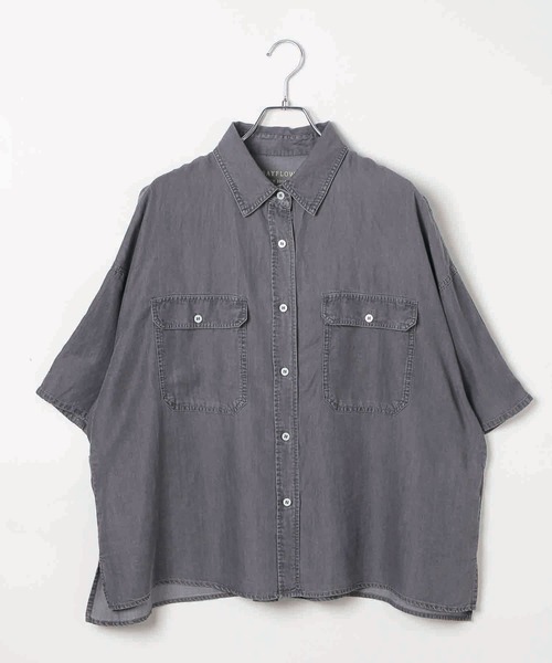 BAYFLOW（ベイフロー）の「ライトデニムシャツ（シャツ/ブラウス・レディース・ライトブルー/グレー・FREE）」の21枚目の写真