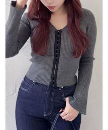フロントホックニットカーディガン