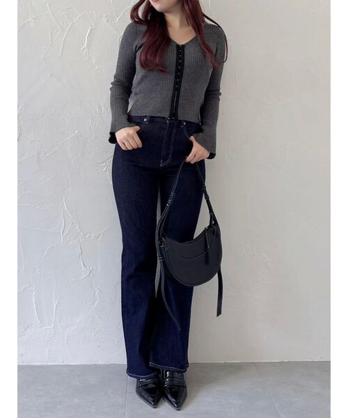 dazzlin（ダズリン）の「フロントホックニットカーディガン（カーディガン/ボレロ・レディース・ピンク/チャコールグレー/アイボリー・FREE）」の18枚目の写真