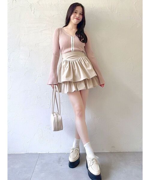 dazzlin（ダズリン）の「フロントホックニットカーディガン（カーディガン/ボレロ・レディース・ピンク/チャコールグレー/アイボリー・FREE）」の21枚目の写真