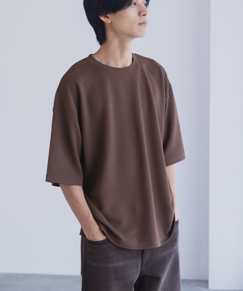 URBANCOLLECTION ドライワッフル 5分袖Tシャツ【接触冷感 速乾】（T