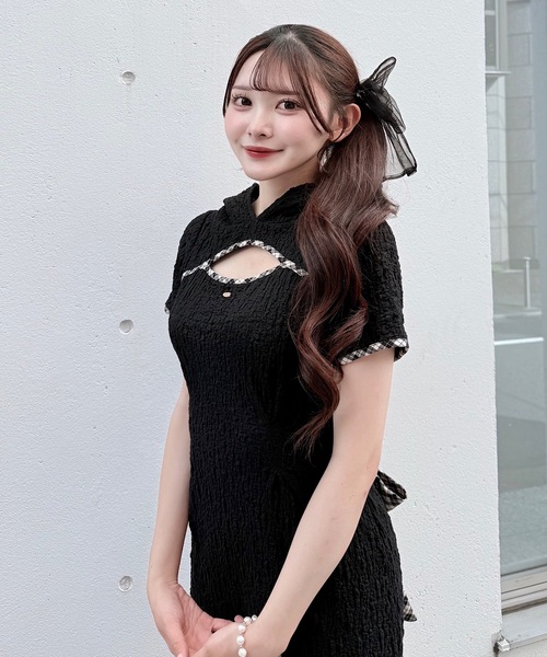 NOMAE（ノーマエ）の「BACKリボンフーディーミニワンピース（ワンピース・レディース・ブラック/ベージュ/アイボリー・FREE）」の9枚目の写真