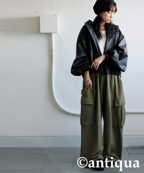 antiqua(アンティカ)の「カーゴパンツ(カーゴパンツ・レディース・カーキ/ブラック/杢グレー・ONESIZE)」の13枚目の写真