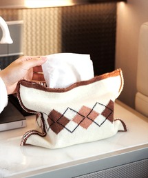 BAYBLO（ベイブロ）の「(SB)アソート柄 レトロ ニット ティッシュケース（インテリア雑貨）」