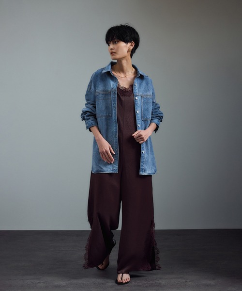 SALON adam et rope'（サロン アダム エ ロペ）の「USAコットンデニムオーバーシャツ［セットアップ対応］（シャツ/ブラウス・レディース・サックスブルー/ブルー系その他6・FREE）」の13枚目の写真