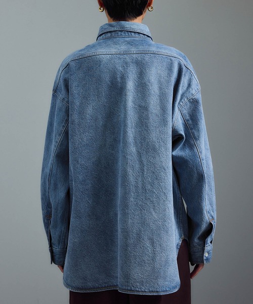 SALON adam et rope'（サロン アダム エ ロペ）の「USAコットンデニムオーバーシャツ［セットアップ対応］（シャツ/ブラウス・レディース・サックスブルー/ブルー系その他6・FREE）」の19枚目の写真