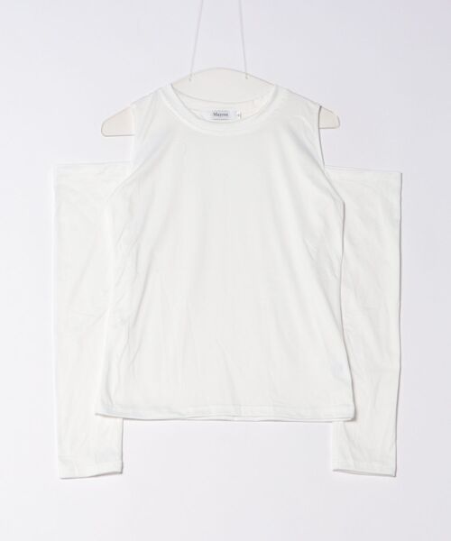 Mayree（メイリー）の「【Mayree】オープンショルダー 肩出し 長袖 トップス（Tシャツ/カットソー・レディース・ホワイト/ブラック/グレー・MEDIUM/LARGE/X-LARGE）」の7枚目の写真