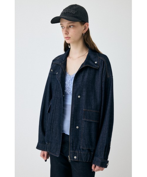 MOUSSY（マウジー）の「【25年AW新作】TENCEL(TM) DENIM OVER ブルゾン（デニムジャケット・レディース・ブルー/ワンウォッシュ・FREE）」の9枚目の写真