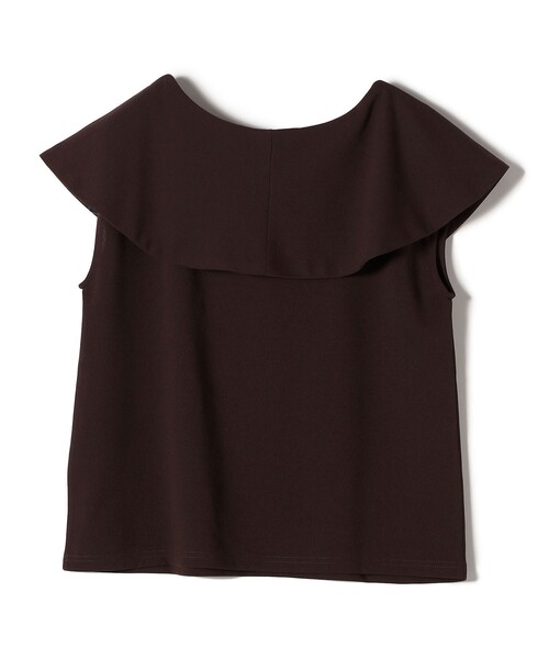 SHIPS Colors(シップス カラーズ)の「SHIPS Colors:〈手洗い可能〉ジョーゼット ネジリ カラー トップス(Tシャツ/カットソー・レディース・ブラック/ブラウン・ONE SIZE)」の5枚目の写真