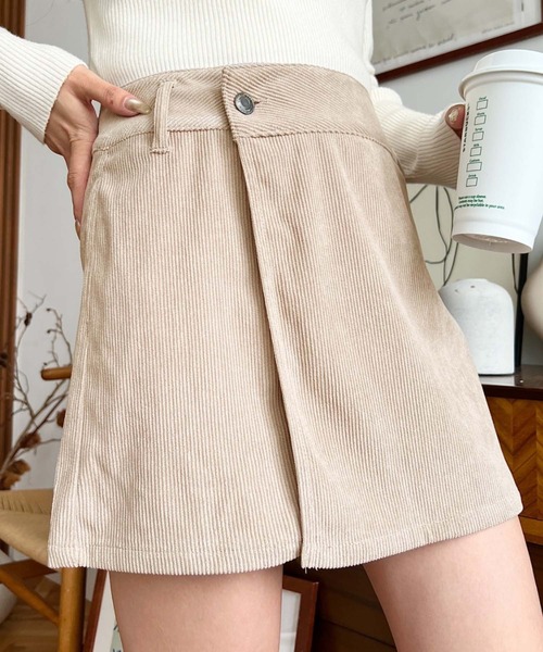 moment+（モーメントプラス）の「ラップ風コーデュロイショートパンツ（その他パンツ・レディース・グレイッシュベージュ/ブラウン/ブラック/アイボリー・M）」の20枚目の写真