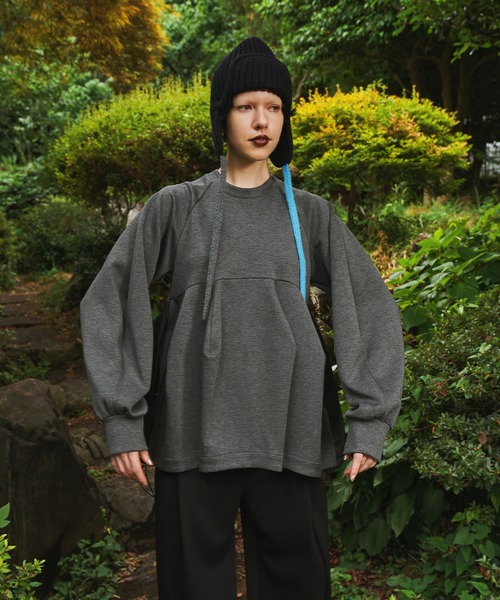 OMMO（オーエムエムオー）の「FLASK PATTERN PADDING TOP（スウェット・レディース・ホワイト/ブラック/グレー/ブラックミックス・F）」の22枚目の写真