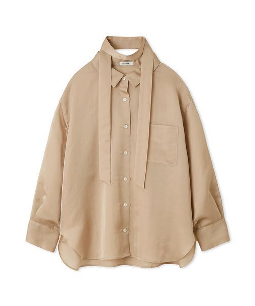 FRAY I.D（フレイアイディー）の「タイチョーカーシアーサテンシャツ（シャツ/ブラウス・レディース・ブラウン/ピンク/グレー・F）」の3枚目の写真