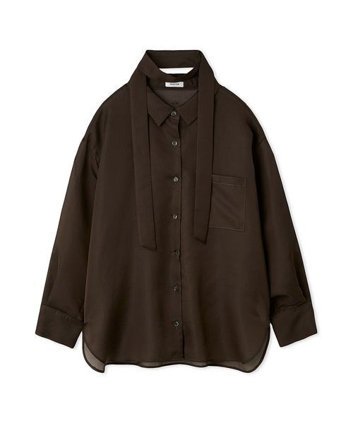 FRAY I.D（フレイアイディー）の「タイチョーカーシアーサテンシャツ（シャツ/ブラウス・レディース・ブラウン/ピンク/グレー・F）」の22枚目の写真