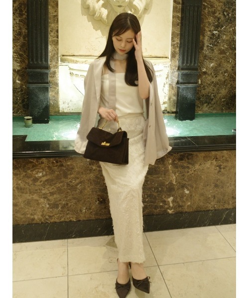 FRAY I.D（フレイアイディー）の「タイチョーカーシアーサテンシャツ（シャツ/ブラウス・レディース・ブラウン/ピンク/グレー・F）」の18枚目の写真