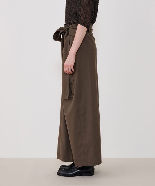 GALERIE VIE（ギャルリー ヴィー）の「クレープウールストレッチ ラップマキシスカート（スカート・レディース・ネイビー/ブラウン/ライトグレー・FREE）」の6枚目の写真