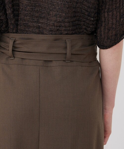 GALERIE VIE（ギャルリー ヴィー）の「クレープウールストレッチ ラップマキシスカート（スカート・レディース・ネイビー/ブラウン/ライトグレー・FREE）」の9枚目の写真