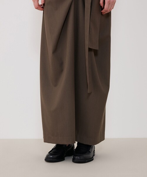 GALERIE VIE（ギャルリー ヴィー）の「クレープウールストレッチ ラップマキシスカート（スカート・レディース・ネイビー/ブラウン/ライトグレー・FREE）」の11枚目の写真