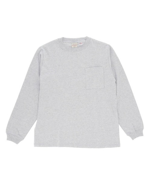 BACKYARD FAMILY(バックヤードファミリー)の「Goodwear 2w7 8518 袖リブ ポケット付き ロングTシャツ(Tシャツ/カットソー・メンズ・グレー/カーキ/ブラック/ホワイト/ネイビー・S/M/LL/L)」の3枚目の写真