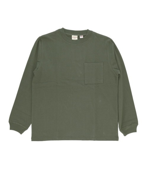 BACKYARD FAMILY(バックヤードファミリー)の「Goodwear 2w7 8518 袖リブ ポケット付き ロングTシャツ(Tシャツ/カットソー・メンズ・グレー/カーキ/ブラック/ホワイト/ネイビー・S/M/LL/L)」の4枚目の写真