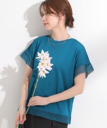 DRESKIP | 【S-LL/ひんやり】インせず決まる 楽してきれいなレース付きトップス(Tシャツ/カットソー)