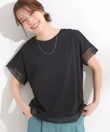 DRESKIP | 【S-LL/ひんやり】インせず決まる 楽してきれいなレース付きトップス(Tシャツ/カットソー)