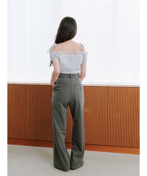 SNIDEL（スナイデル）の「レースコンビハーフスリーブニットプルオーバー（ニット/セーター・レディース・ホワイト/ライトブルー/グレー・F）」の18枚目の写真