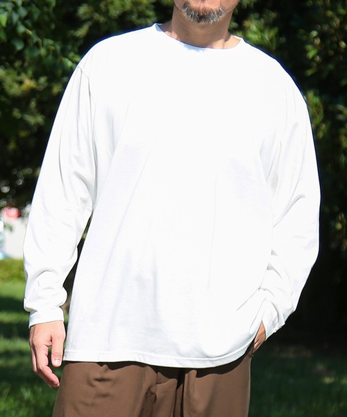 B&T CLUB(ビーティークラブ)の「長袖 Tシャツ メンズ 大きいサイズ オールマイTシャツ+GUARD クルーネック ロンT トレーニング カジュアル B&T CLUB (ビーアンドティークラブ)(Tシャツ/カットソー・メンズ・ダークグレー/ホワイト/ブラック/ネイビー・X1(3L~4L)/X2(4L~5L)/X3(6L~7L)/X4(8L~9L)/X5(9L~10L))」の2枚目の写真