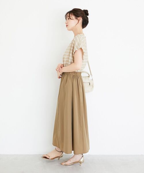 le.coeur blanc(ルクールブラン)の「ドビーボーダードッキングワンピース(ワンピース・レディース・ベージュ系その他2/ブラック系その他・38)」の10枚目の写真