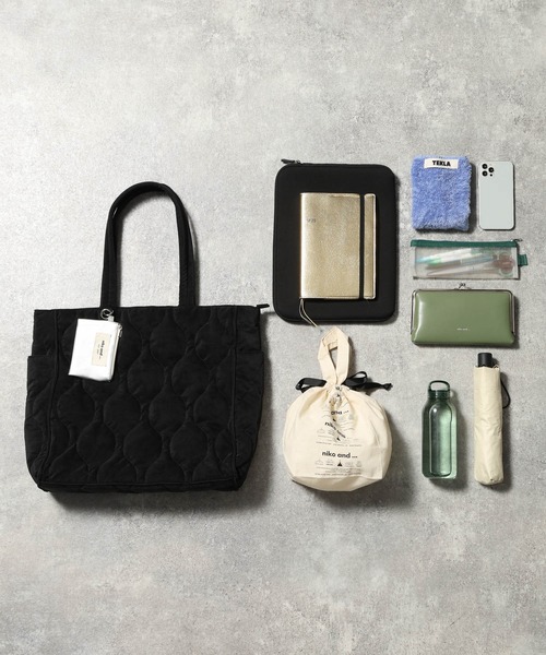 オリジナルポーチ付きキルトトートバッグL（トートバッグ）｜niko and