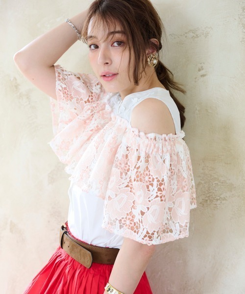 Chesty(チェスティー)の「パステルレースブラウス(シャツ/ブラウス・レディース・ブルー/ピンク・1/0)」の6枚目の写真