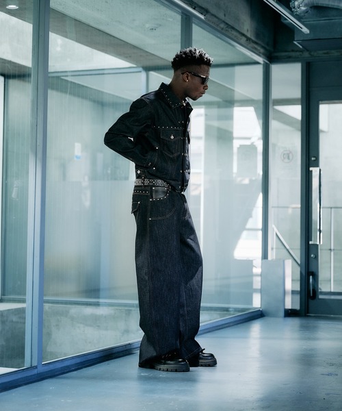 Studs Design Rigid Curve Denim / スタッズデザインリジットカーブ 
