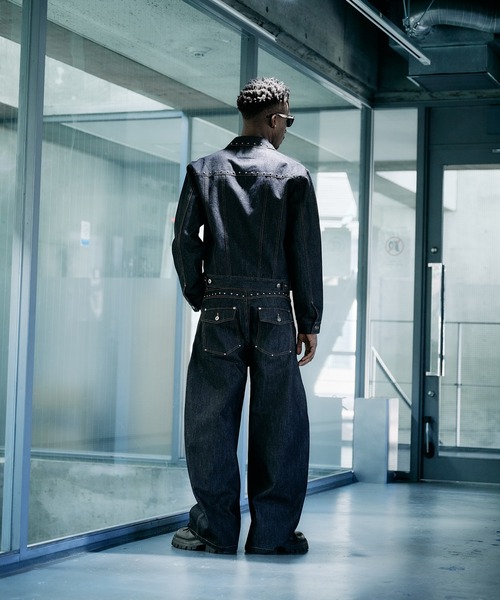 ANDER HUNK（アンダーハンク）の「Studs Design Rigid Curve Denim / スタッズデザインリジットカーブデニム（デニムパンツ・メンズ・インディゴブルー/ブラック/ブラック系その他・MEDIUM/LARGE/SMALL/X-SMALL）」の10枚目の写真