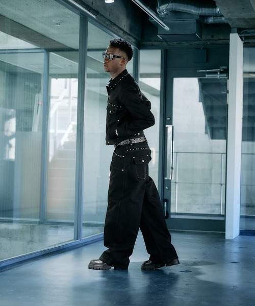 ANDER HUNK（アンダーハンク）の「Studs Design Rigid Curve Denim / スタッズデザインリジットカーブデニム（デニムパンツ・メンズ・インディゴブルー/ブラック/ブラック系その他・MEDIUM/LARGE/SMALL/X-SMALL）」の16枚目の写真