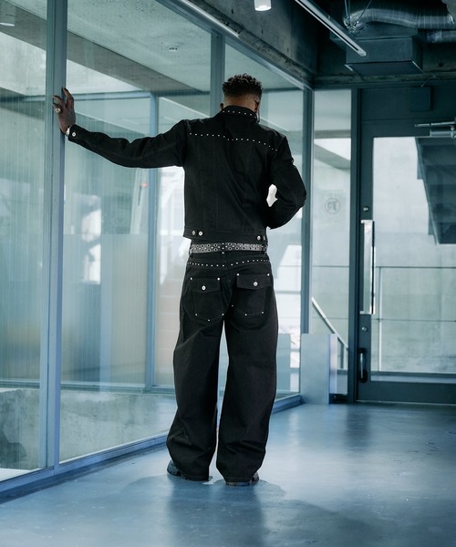 ANDER HUNK（アンダーハンク）の「Studs Design Rigid Curve Denim / スタッズデザインリジットカーブデニム（デニムパンツ・メンズ・インディゴブルー/ブラック/ブラック系その他・MEDIUM/LARGE/SMALL/X-SMALL）」の5枚目の写真