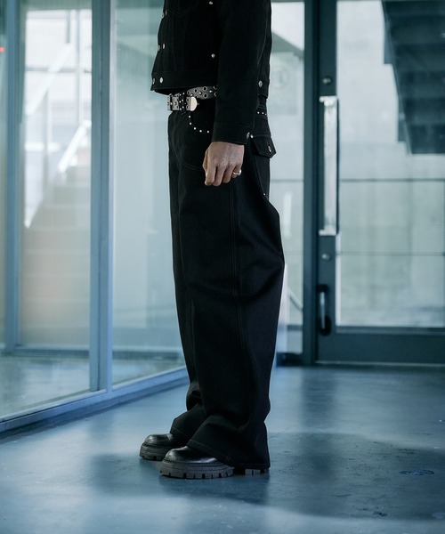 ANDER HUNK（アンダーハンク）の「Studs Design Rigid Curve Denim / スタッズデザインリジットカーブデニム（デニムパンツ・メンズ・インディゴブルー/ブラック/ブラック系その他・MEDIUM/LARGE/SMALL/X-SMALL）」の19枚目の写真