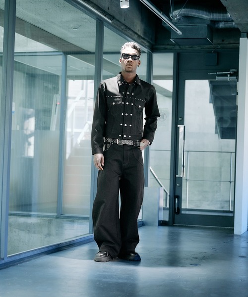 ANDER HUNK（アンダーハンク）の「Studs Design Rigid Curve Denim / スタッズデザインリジットカーブデニム（デニムパンツ・メンズ・インディゴブルー/ブラック/ブラック系その他・MEDIUM/LARGE/SMALL/X-SMALL）」の7枚目の写真