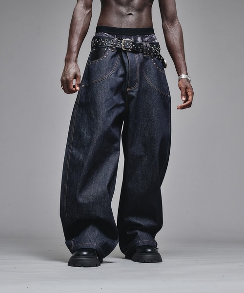 ANDER HUNK スタッズデザインリジットカーブデニム 13oz Rigid Curve Denim / 13オンスリジットカーブデニム