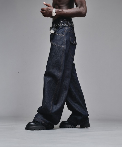 Studs Design Rigid Curve Denim / スタッズデザインリジットカーブ