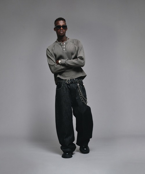 Studs Design Rigid Curve Denim / スタッズデザインリジットカーブ