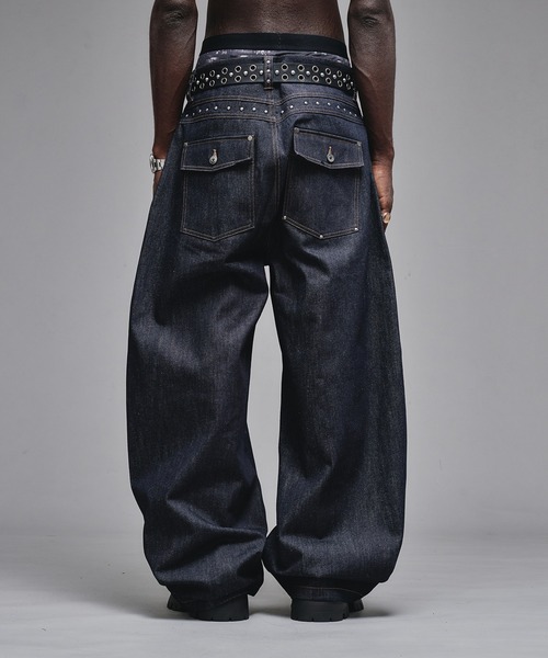 ANDER HUNK スタッズデザインリジットカーブデニム Studs Design Rigid Curve Denim / スタッズデザインリジット