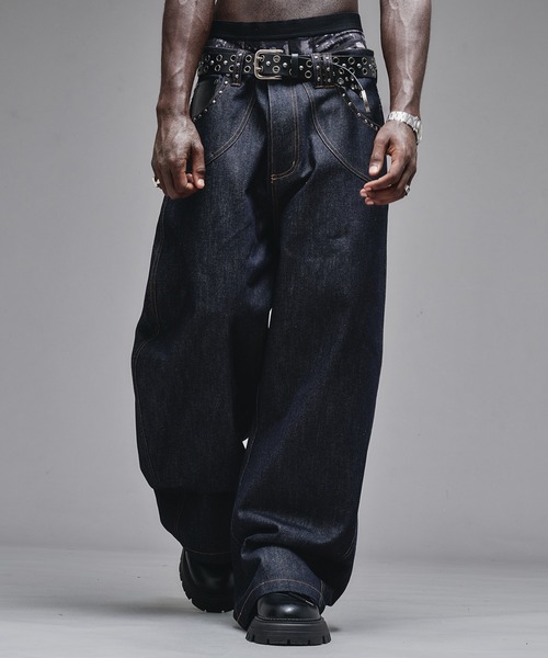 Studs Design Rigid Curve Denim / スタッズデザインリジット