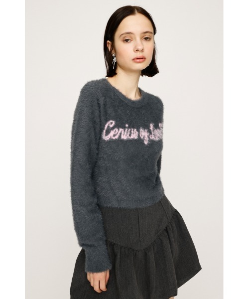 SLY（スライ）の「【限定カラーあり】SHAGGY YARN LOGO C/N TOPS シャギーヤーン ロゴ クルーネック トップス 秋服 冬服（ニット/セーター・レディース・ブラック/グレー/ブラウン/ピンク・FREE）」の10枚目の写真