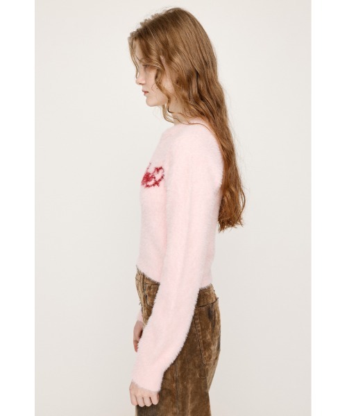 SLY（スライ）の「【限定カラーあり】SHAGGY YARN LOGO C/N TOPS シャギーヤーン ロゴ クルーネック トップス 秋服 冬服（ニット/セーター・レディース・ブラック/グレー/ブラウン/ピンク・FREE）」の22枚目の写真